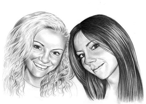 Pencil Portrait of Friends | Pencil Sketch Portraits