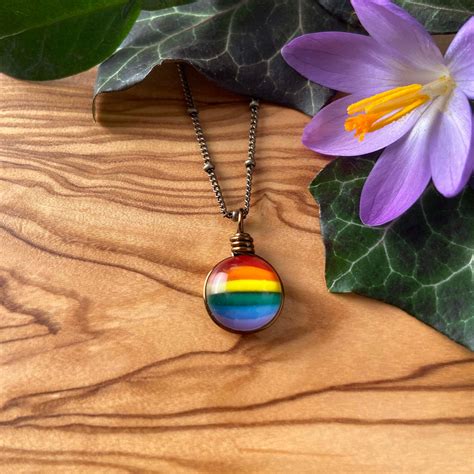 Rainbow Pride Necklace Rainbow Necklace Rainbow Flag Queer Pride