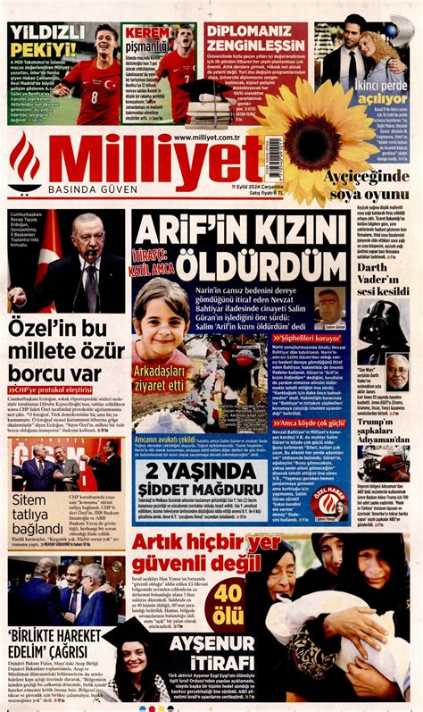 Milliyet Gazetesi Milliyet Manşet Oku Haberler 11 Eylül 2024