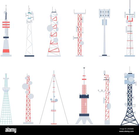 Wireless Towers Construction Radio Telephone Tower With Antenna