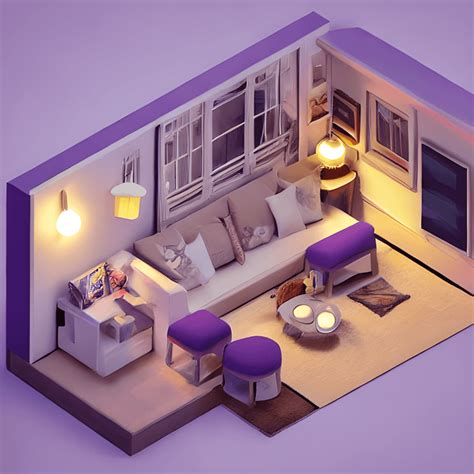 Tiny Cute Isometric Living Room · Creative Fabrica