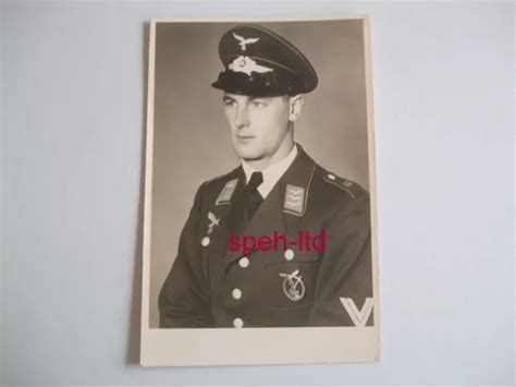 ORIGINAL FOTO Portrait Soldat Offizier Der Luftwaffe Mit