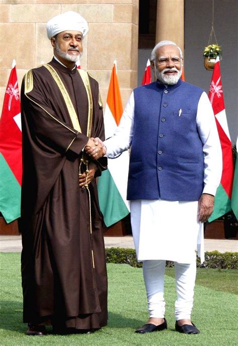 Prime Minister Narendra Modi And Sultan Of Oman Haitham Bin Tariq Before Their Meeting At The