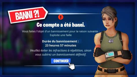 Je Suis Banni De Fortnite Youtube