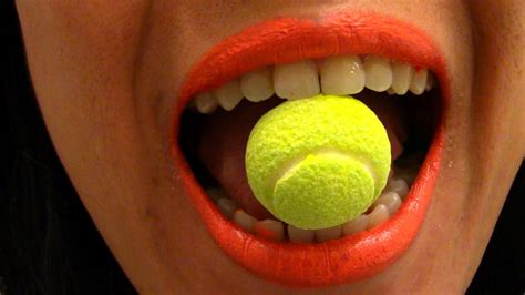 Asmr Chewing Tennis Ball Gum No Whispers Binaural Sounds Youtube