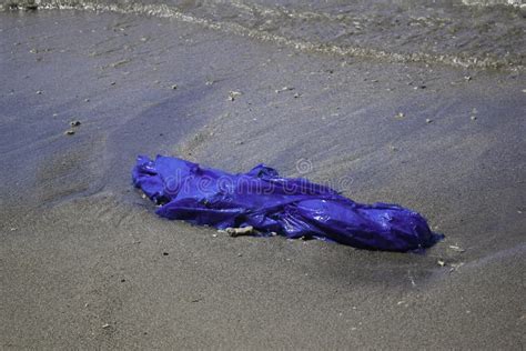 Contaminaciones Y Basuras En El Mar Y En La Playa Foto De Archivo