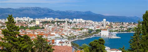 Elevated View Over Split S Picturesque Stari Grad And Harbour Split