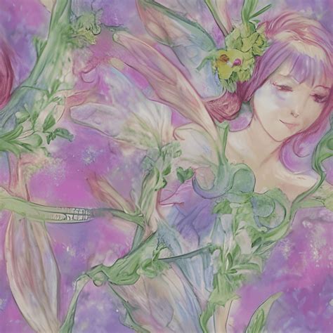 Watercolor Flowers And Fairies Pattern Creative Fabrica