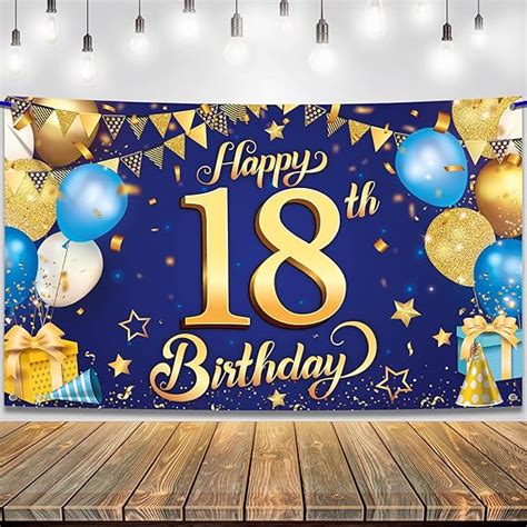 Amazon Katchon Blue And Gold Th Happy Birthday Banner