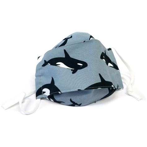 Orca Whale Gray Face Mask - Pacific Northwest Shop