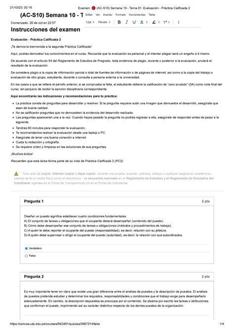 Examen AC S10 Semana 10 Tema 01 Evaluación Práctica Calificada