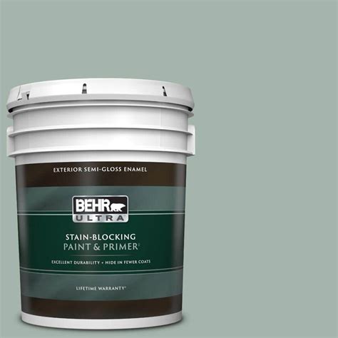 BEHR ULTRA 5 Gal 460E 3 Smokey Slate Semi Gloss Enamel Exterior Paint