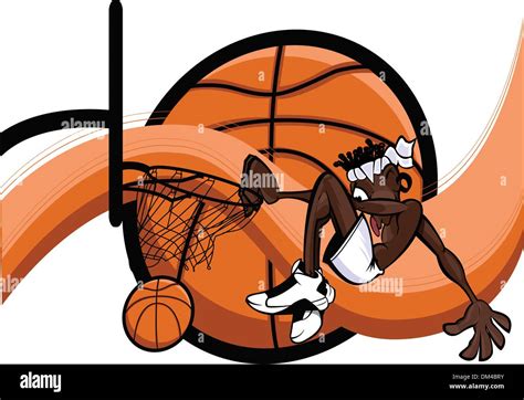 African American Basketball Player Dunking Stock Vector Images Alamy