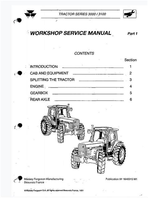 Massey Ferguson Mf 3000 3100 Series Tractor Service Manual RepairManualus