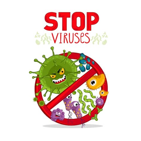 Premium Vector Cartoon Viruses Characters Isolated