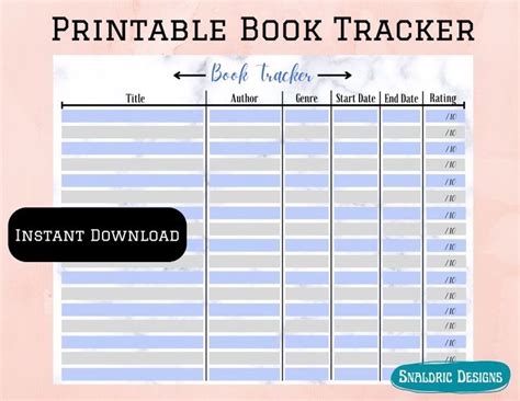 Printable Book Tracker Reading Progress Log Digital Reading Tracker In 2022 Printable Books