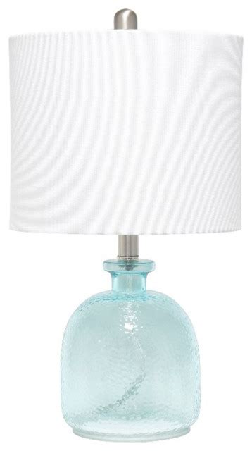 Elegant Designs Textured Glass Table Lamp Clear Blue Contemporary Table Lamps By