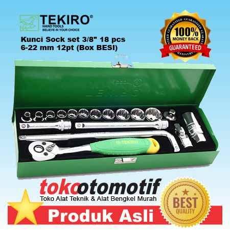 Jual Kunci Sok Set TEKIRO 18 Pcs 3 8 12pt 6 22 Mm Shok Sock Socket