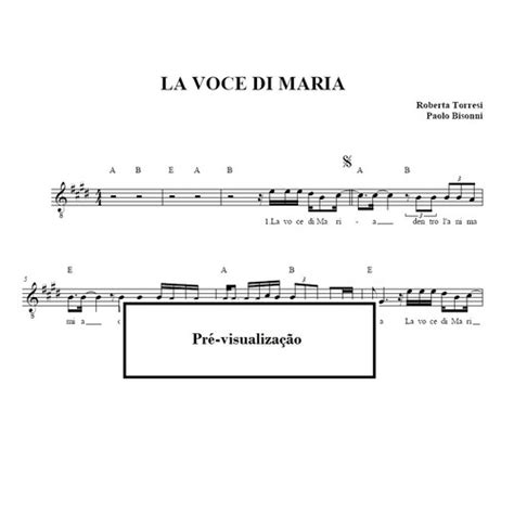 LA VOCE DI MARIA R Torresi E P Bissoni PARTITURA Partituras Agora