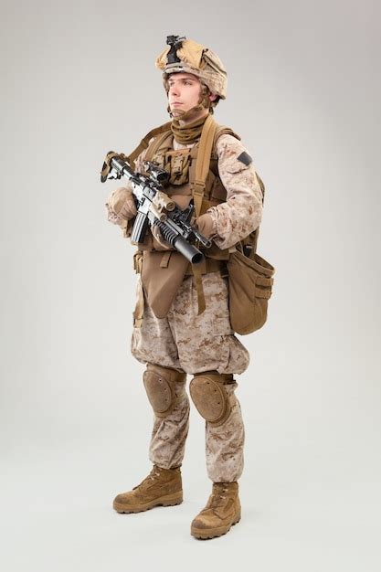 Premium Photo Studio Shoot Of Modern Infantry Soldier Us Marine