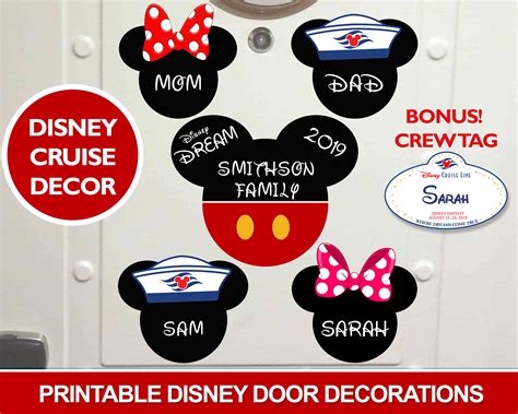 Printable Disney Cruise Door Decorations, DIY Editable, Print at Home, Cruise Cabin Door Decor ...