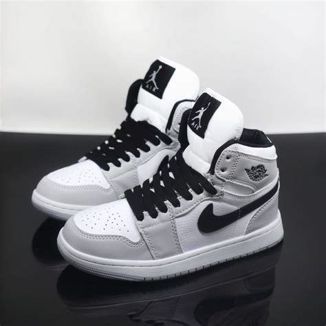 Nike Air Jordan 1 High Gray White Shopee Malaysia