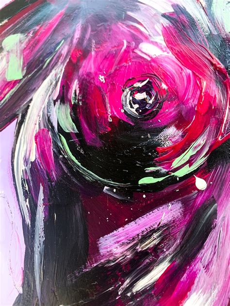 Woman Painting Pink Nude Female Body Acrylic Wall Art Etsy