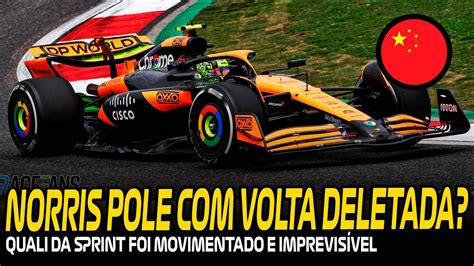 NORRIS É POLE VOLTA DELETADA E CHUVA É A ESPERANÇA DE UM GP CHINA