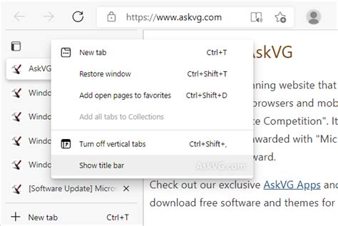 You Can Now Remove Vertical Tabs Title Bar In Microsoft Edge Gambaran
