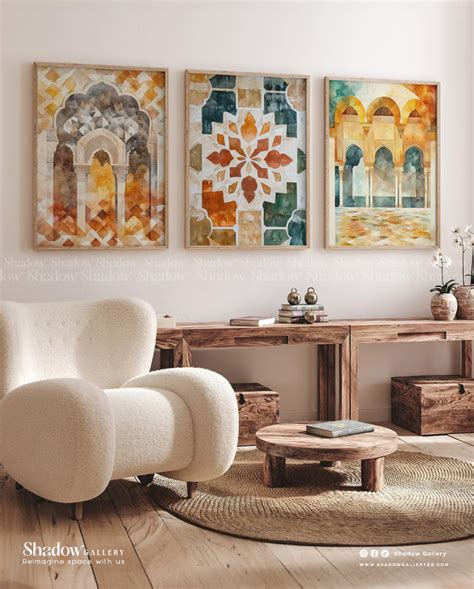 alhambra islamic wall art set   shadow gallery wall art