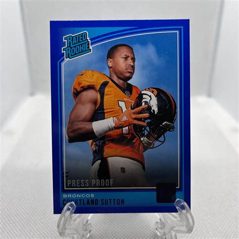 Donruss Press Proof Blue Courtland Sutton Broncos Rated