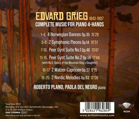 Grieg Complete Music For Piano Hands Loja Cl Ssicos