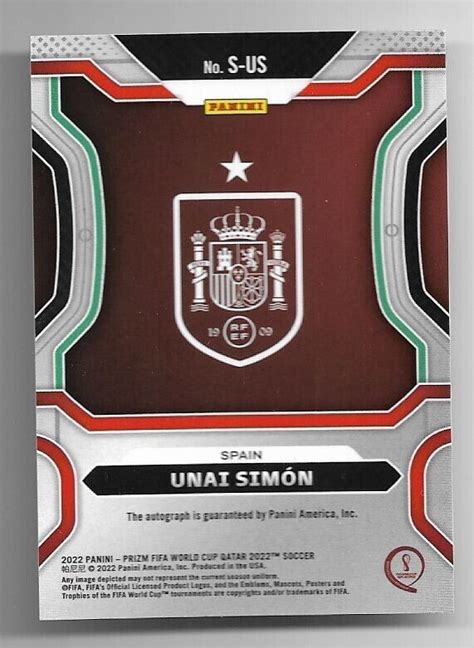 Panini Prizm World Cup Autograph Auto Card Unai Simon Ebay