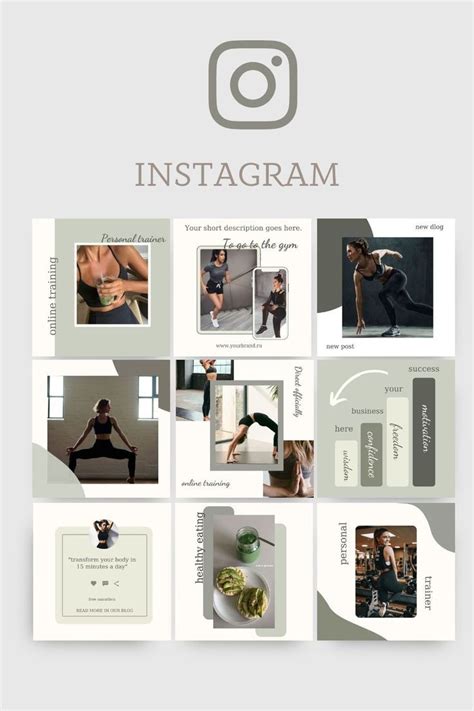 30 Instagram Templates For Fitness Fitness Instagram Template Bundle Nutrition Instagram Yoga