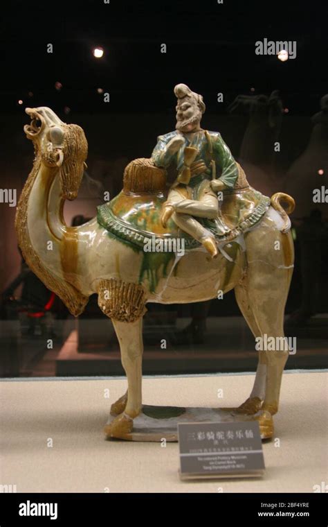 Painted Camel Playing Figurines In Tang Dynasty Xi An Museum Shaanxi