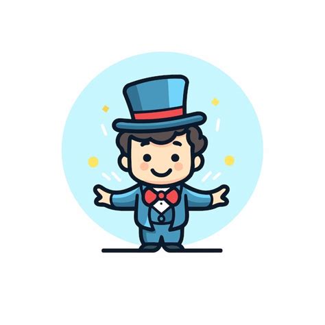 Premium Vector Cartoon Gentleman With A Bow Tie And Top Hat Vector