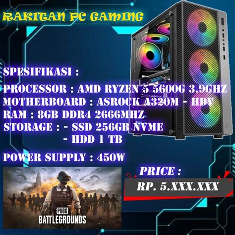 Jual Pc Gaming Ryzen G Ram Gb Ssd Complete Siap Gaming Berat