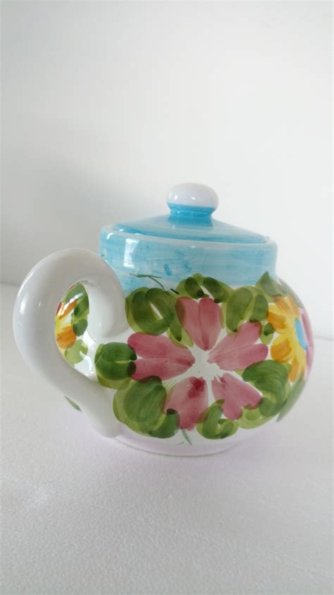 Teapot Made In Italy Hand Painted The Cellar R H Etsy