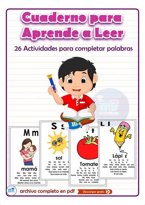 CUADERNO PARA APRENDE A LEER Aprender A Leer Pdf Aprendo A Leer