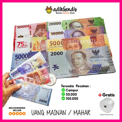 Jual Mainan Anak Uang Kertas Mainan Isi 60 Lembar Dan Pecahan 100 50