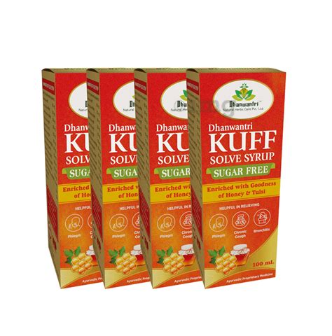 Dhanwantri Kuff Solve Syrup Ml Each Sugar Free Buy Combo Pack Of