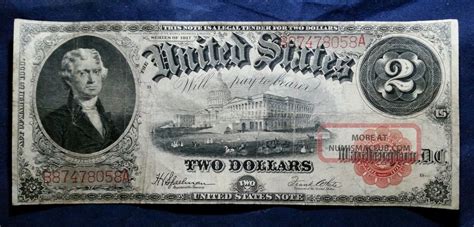 1917 2 Two Dollar U S Legal Tender Large Size Currency Note