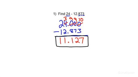 How To Subtract Decimals With Whole Numbers