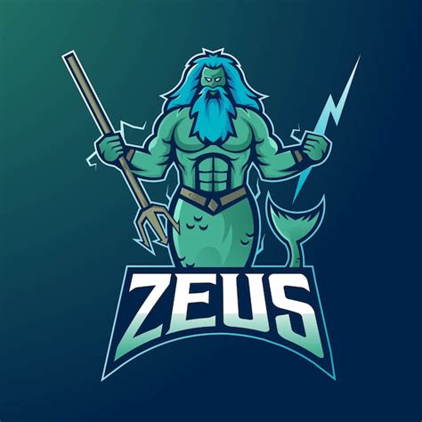 Vector de diseño de logotipo de mascota zeus con estilo de concepto de