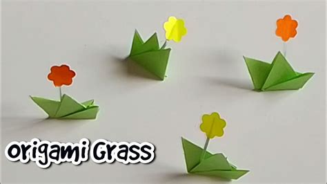 Origami Grass How To Make Grass With Origami Paper Simple Paper Grass Making Youtube