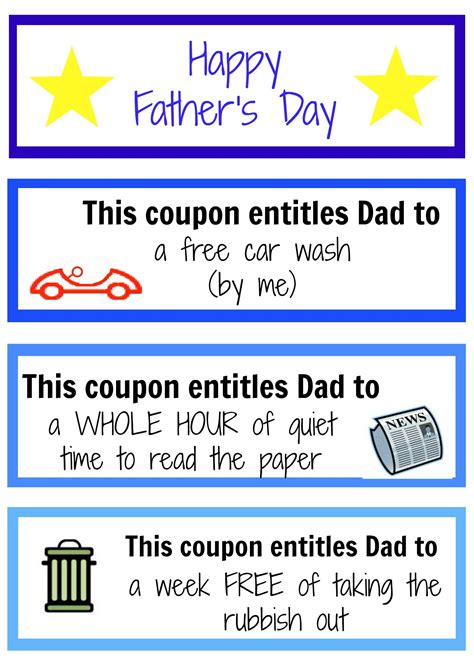 Free Printable Father S Day Coupon Book