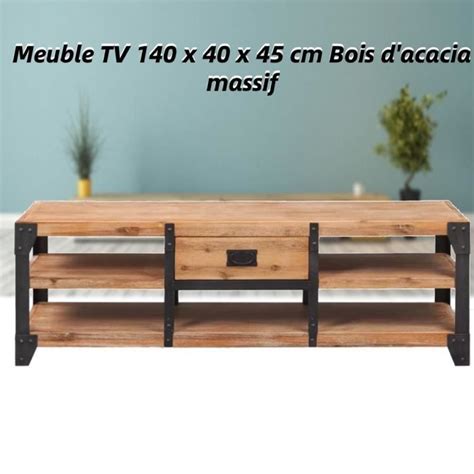 Coc Meuble Tv X X Cm Bois D Acacia Massif