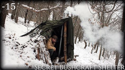 3 Days Solo Winter Bushcraft In A Blizzard Secret Underground Shelter Diy Woodstove Hd