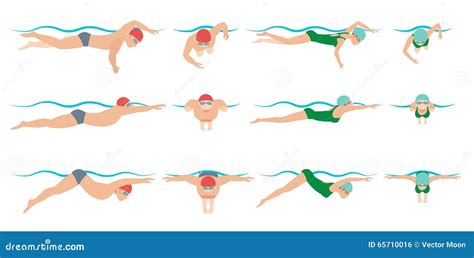 Ejemplo De La Natación Vector Del Dibujo Ilustración Del Vector Ilustración De Silueta Atleta