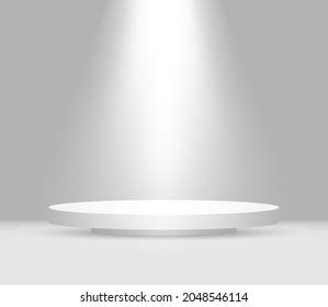 White Podium Pedestal Hexagonal Scene Spotlight Stock Vector Royalty